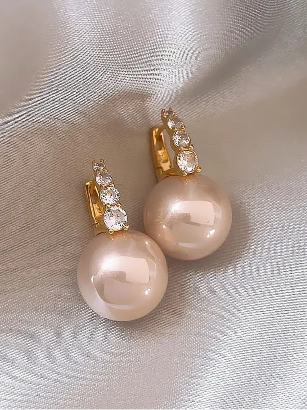 3/$40 NWT Zircon Imitation Pearl Hoop Earrings